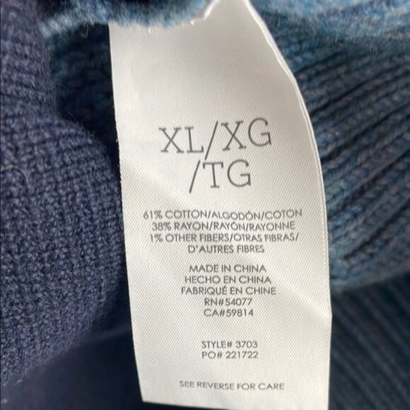 Cabi Colorblock Navy and Camel Ribbed Cardigan Size XL - Picture 8 of 8